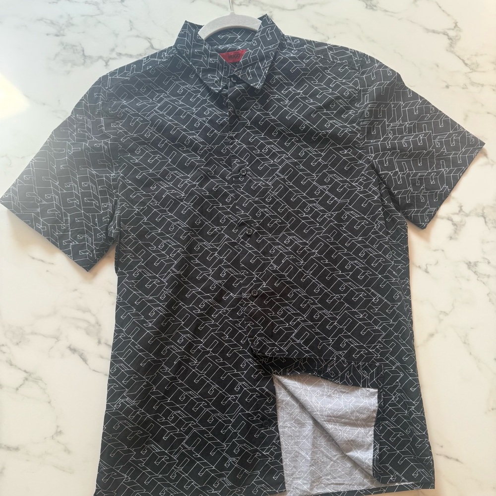 HUGO Black Casual Button Down Shirt